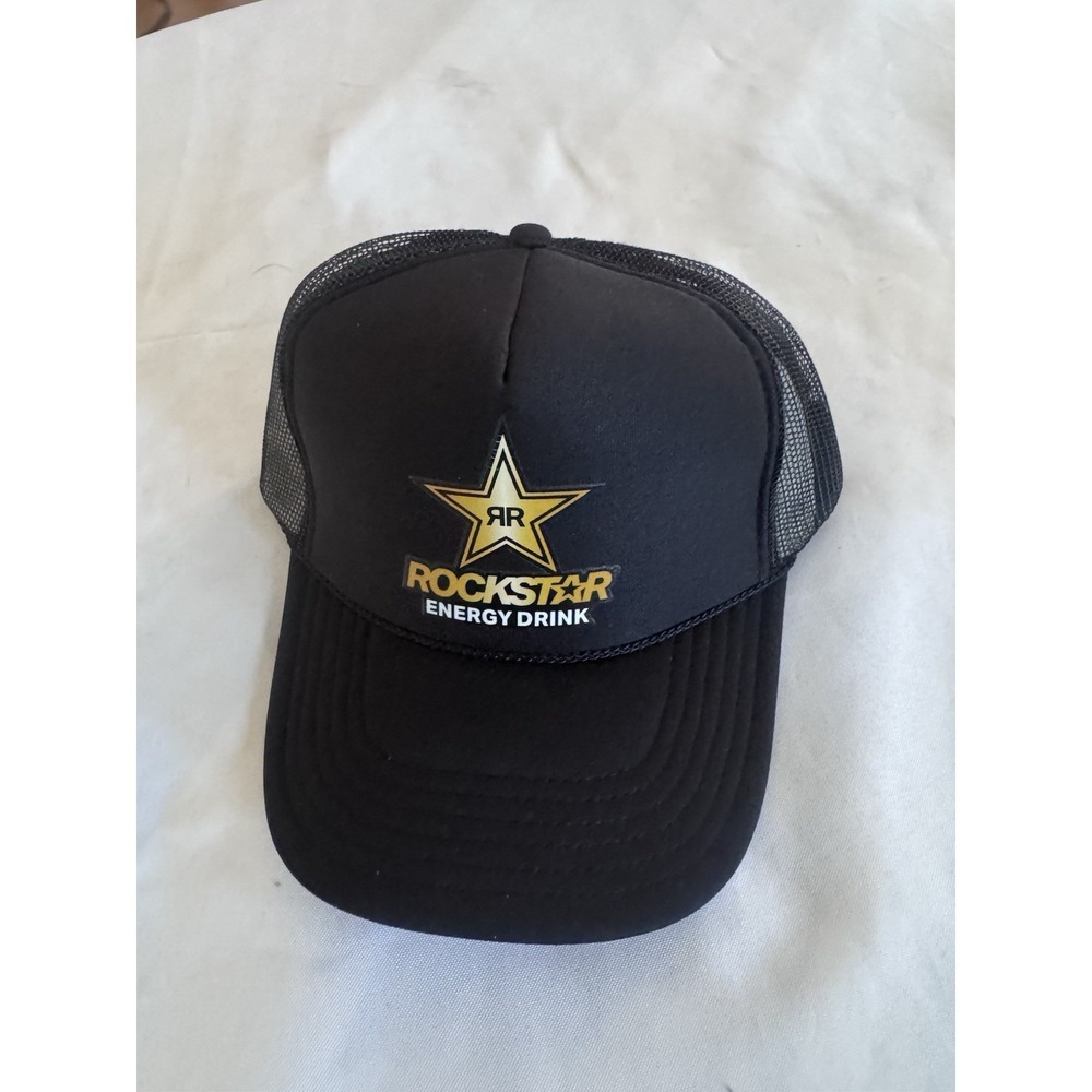 NEW Rockstar Energy Drink Hat Cap Snapback Trucker Mesh Black Promo